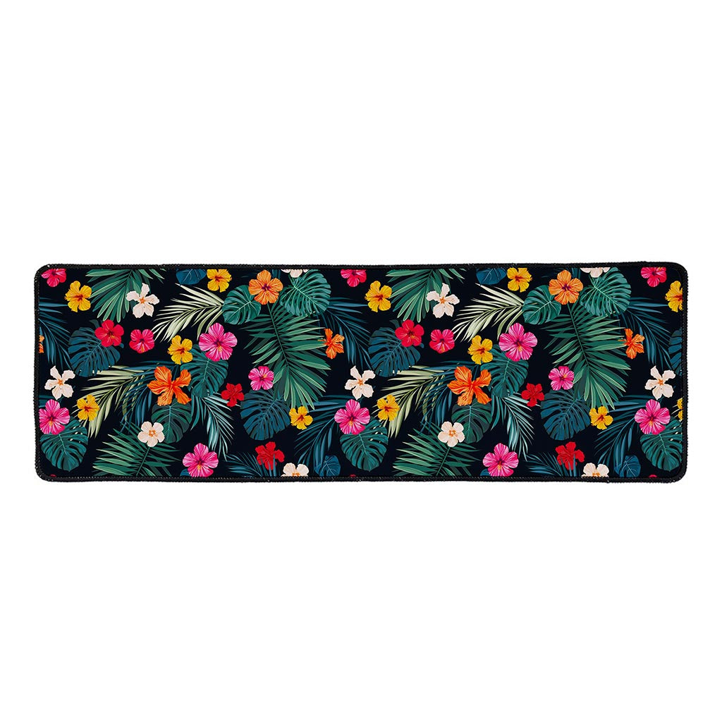 Tropical Flowers Hawaii Pattern Print Long Kitchen Mat