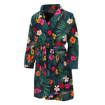 Tropical Flowers Hawaii Pattern Print Men's Bathrobe