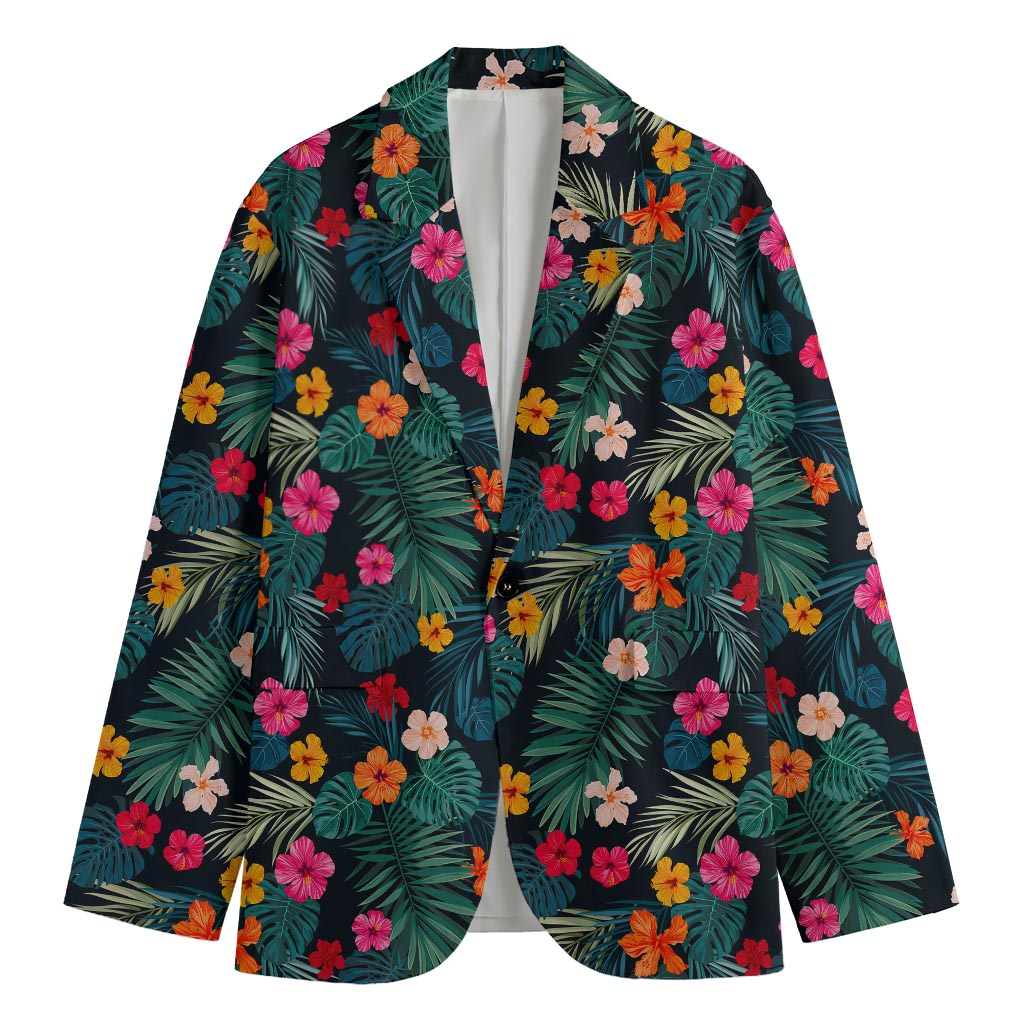 Tropical Flowers Hawaii Pattern Print Men's Blazer