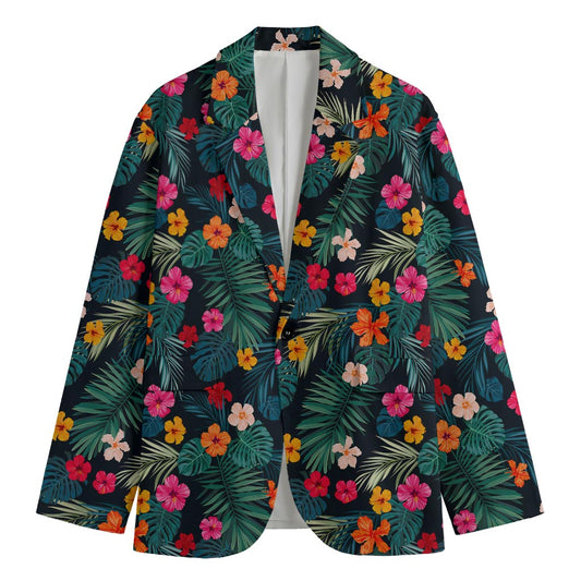 Tropical Flowers Hawaii Pattern Print Men's Blazer