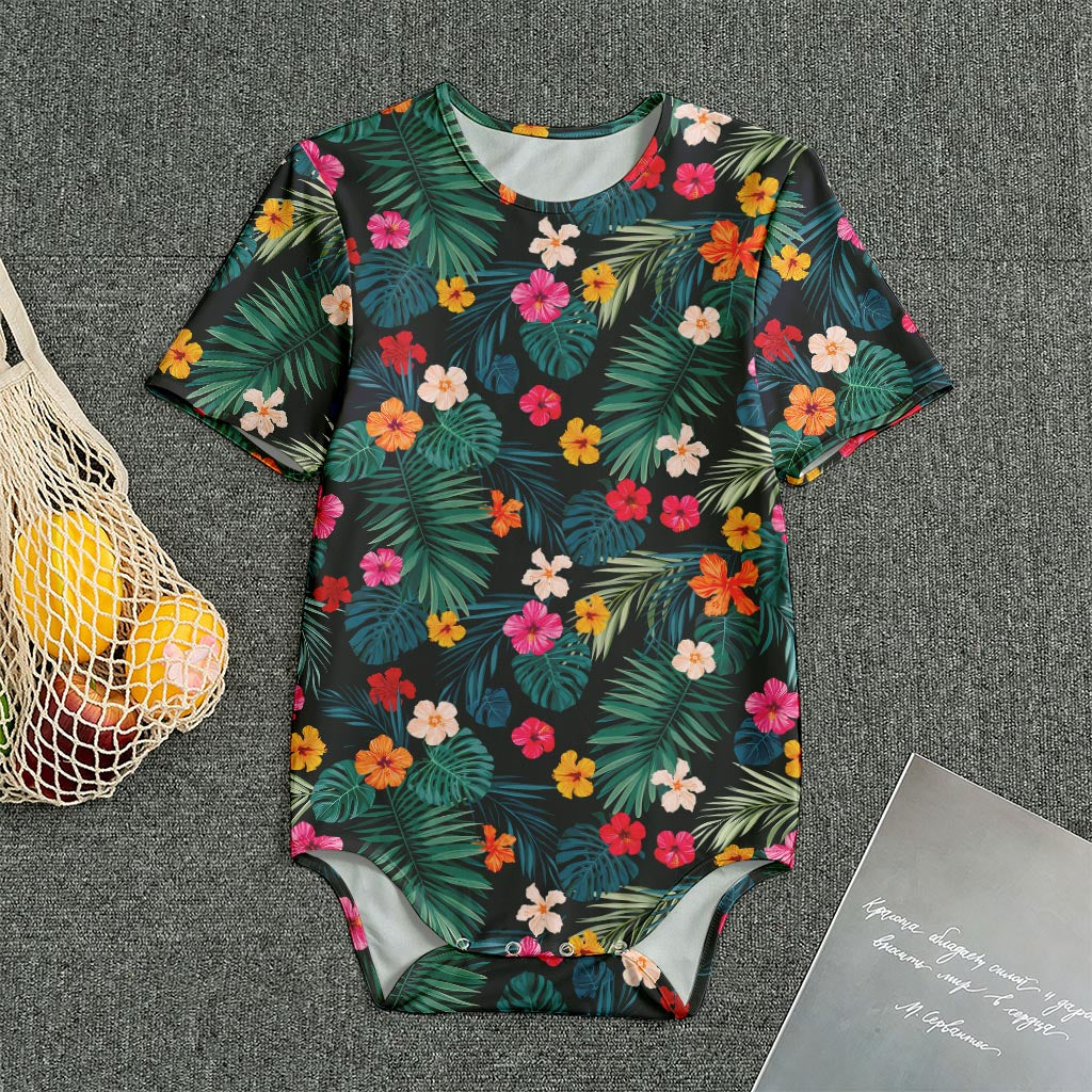 Tropical Flowers Hawaii Pattern Print Men's Bodysuit