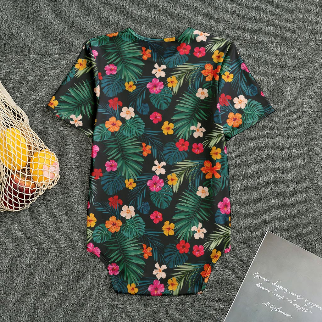 Tropical Flowers Hawaii Pattern Print Men's Bodysuit