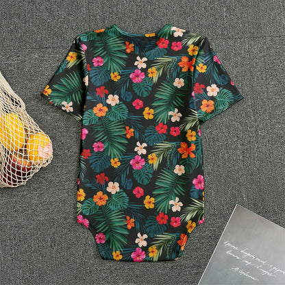 Tropical Flowers Hawaii Pattern Print Men's Bodysuit