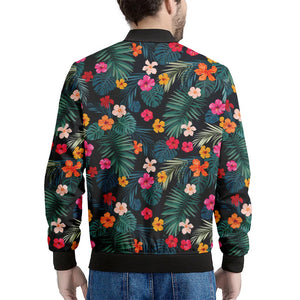 Tropical Flowers Hawaii Pattern Print Men's Bomber Jacket