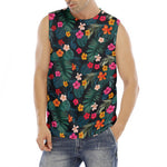 Tropical Flowers Hawaii Pattern Print Men's Fitness Tank Top