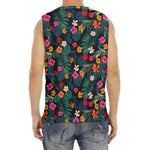 Tropical Flowers Hawaii Pattern Print Men's Fitness Tank Top