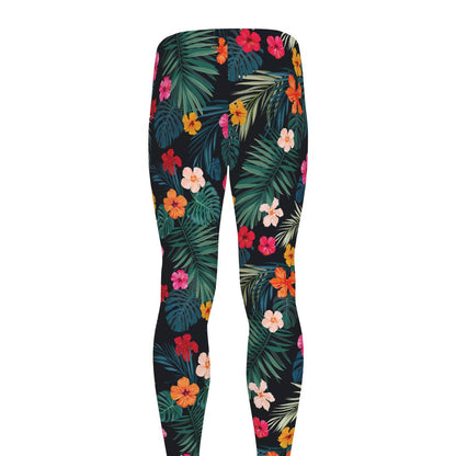 Tropical Flowers Hawaii Pattern Print Men's leggings