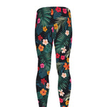 Tropical Flowers Hawaii Pattern Print Men's leggings