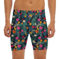 Tropical Flowers Hawaii Pattern Print Men's Long Boxer Briefs