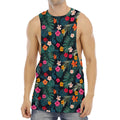 Tropical Flowers Hawaii Pattern Print Men's Muscle Tank Top