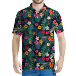Tropical Flowers Hawaii Pattern Print Men's Polo Shirt