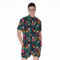 Tropical Flowers Hawaii Pattern Print Men's Romper