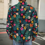 Tropical Flowers Hawaii Pattern Print Men's Shirt Jacket