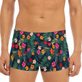 Tropical Flowers Hawaii Pattern Print Men's Short Boxer Briefs