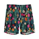 Tropical Flowers Hawaii Pattern Print Men's Sports Shorts
