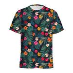 Tropical Flowers Hawaii Pattern Print Men's Sports T-Shirt