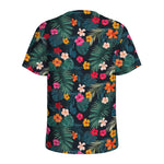 Tropical Flowers Hawaii Pattern Print Men's Sports T-Shirt