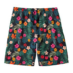 Tropical Flowers Hawaii Pattern Print Men's Swim Trunks