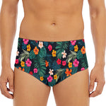 Tropical Flowers Hawaii Pattern Print Men's Triangle Swim Briefs