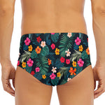 Tropical Flowers Hawaii Pattern Print Men's Triangle Swim Briefs