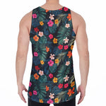 Tropical Flowers Hawaii Pattern Print Men's Velvet Tank Top
