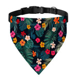 Tropical Flowers Hawaii Pattern Print Over The Collar Dog Bandana