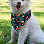 Tropical Flowers Hawaii Pattern Print Over The Collar Dog Bandana