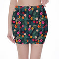 Tropical Flowers Hawaii Pattern Print Pencil Mini Skirt