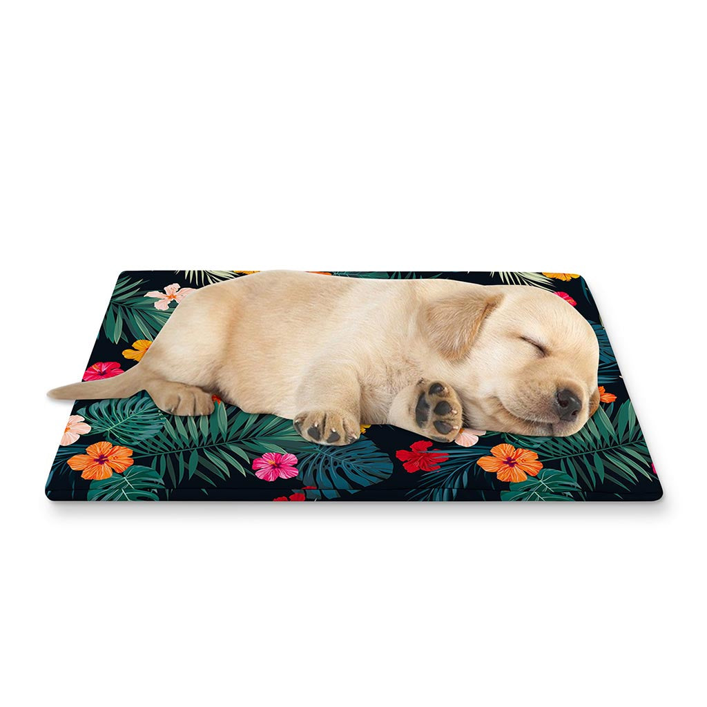 Tropical Flowers Hawaii Pattern Print Pet Cooling Mat Cover