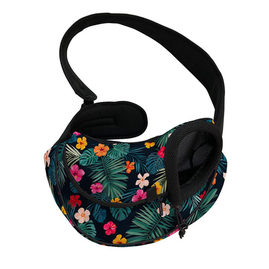 Tropical Flowers Hawaii Pattern Print Pet Sling Carrier