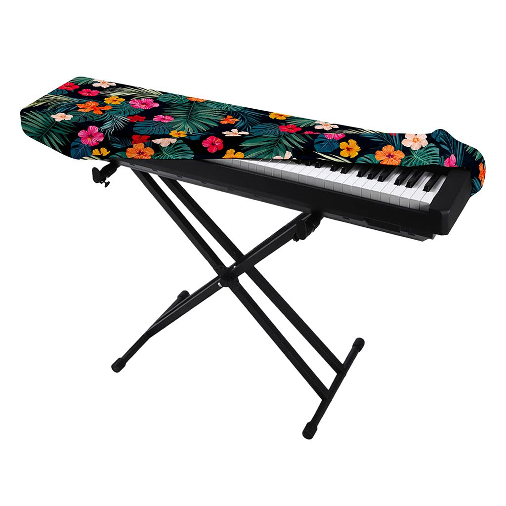 Tropical Flowers Hawaii Pattern Print Piano Keyboard Cover