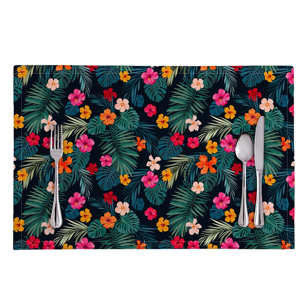 Tropical Flowers Hawaii Pattern Print Placemat