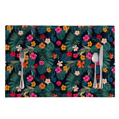 Tropical Flowers Hawaii Pattern Print Placemat