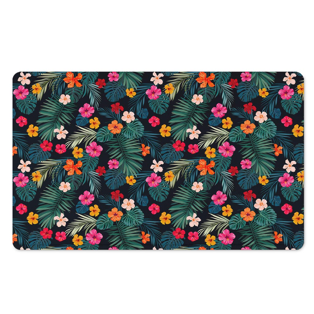 Tropical Flowers Hawaii Pattern Print Polyester Doormat