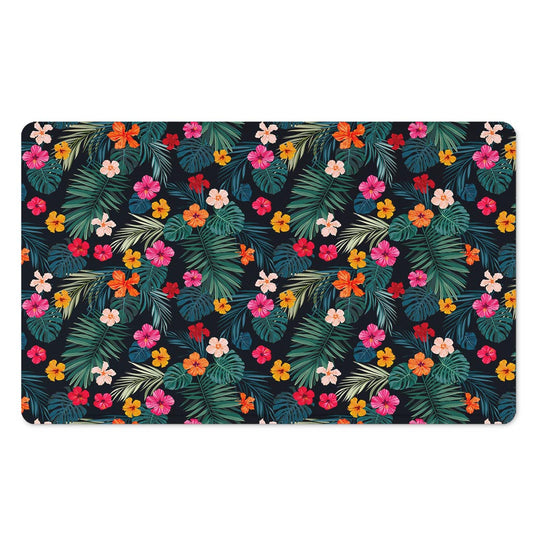 Tropical Flowers Hawaii Pattern Print Polyester Doormat