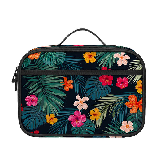 Tropical Flowers Hawaii Pattern Print Portable Lunch Bag