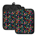 Tropical Flowers Hawaii Pattern Print Pot Holders With Pocket