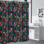 Tropical Flowers Hawaii Pattern Print Premium Shower Curtain