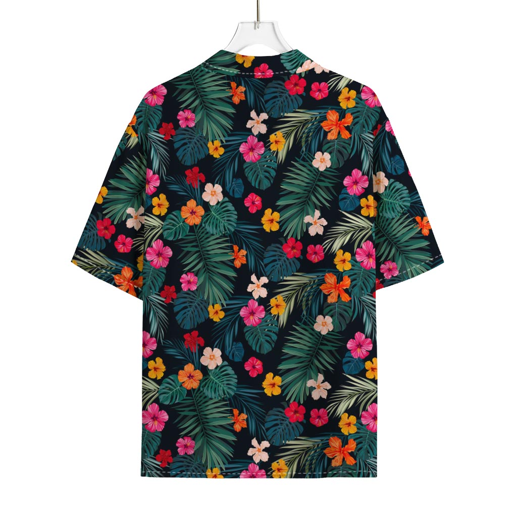 Tropical Flowers Hawaii Pattern Print Rayon Hawaiian Shirt