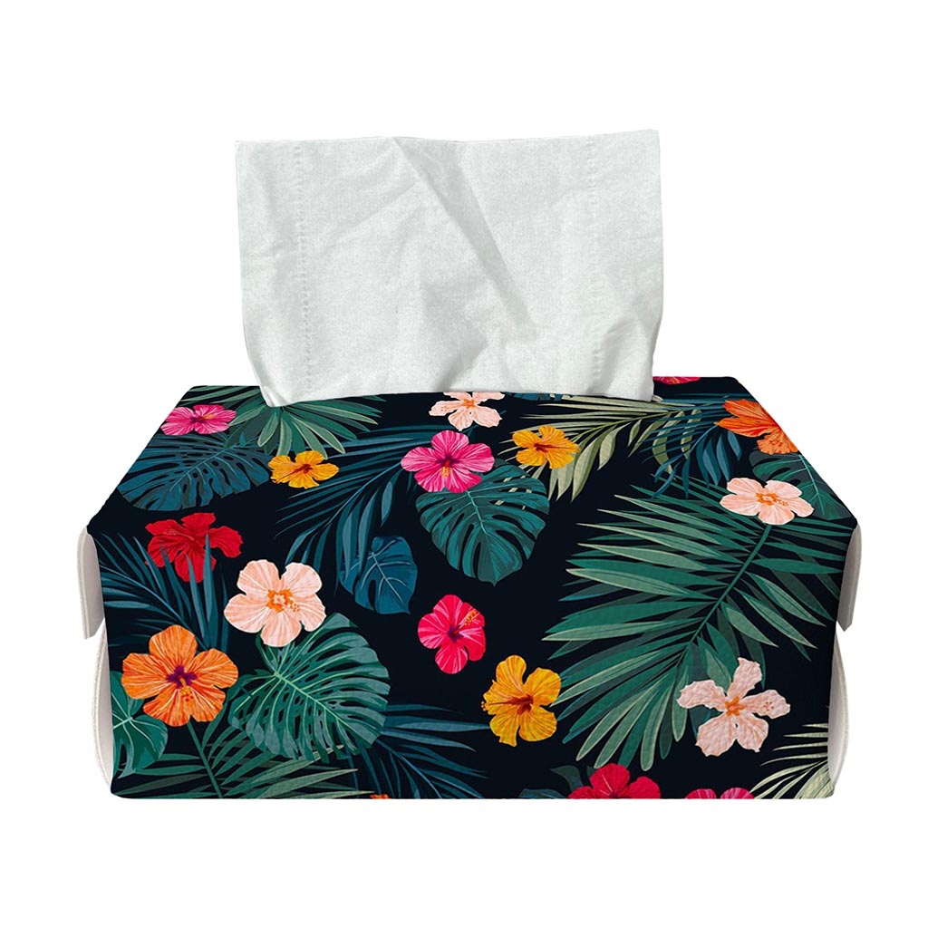 Tropical Flowers Hawaii Pattern Print Rectangle Tissue Box Cover