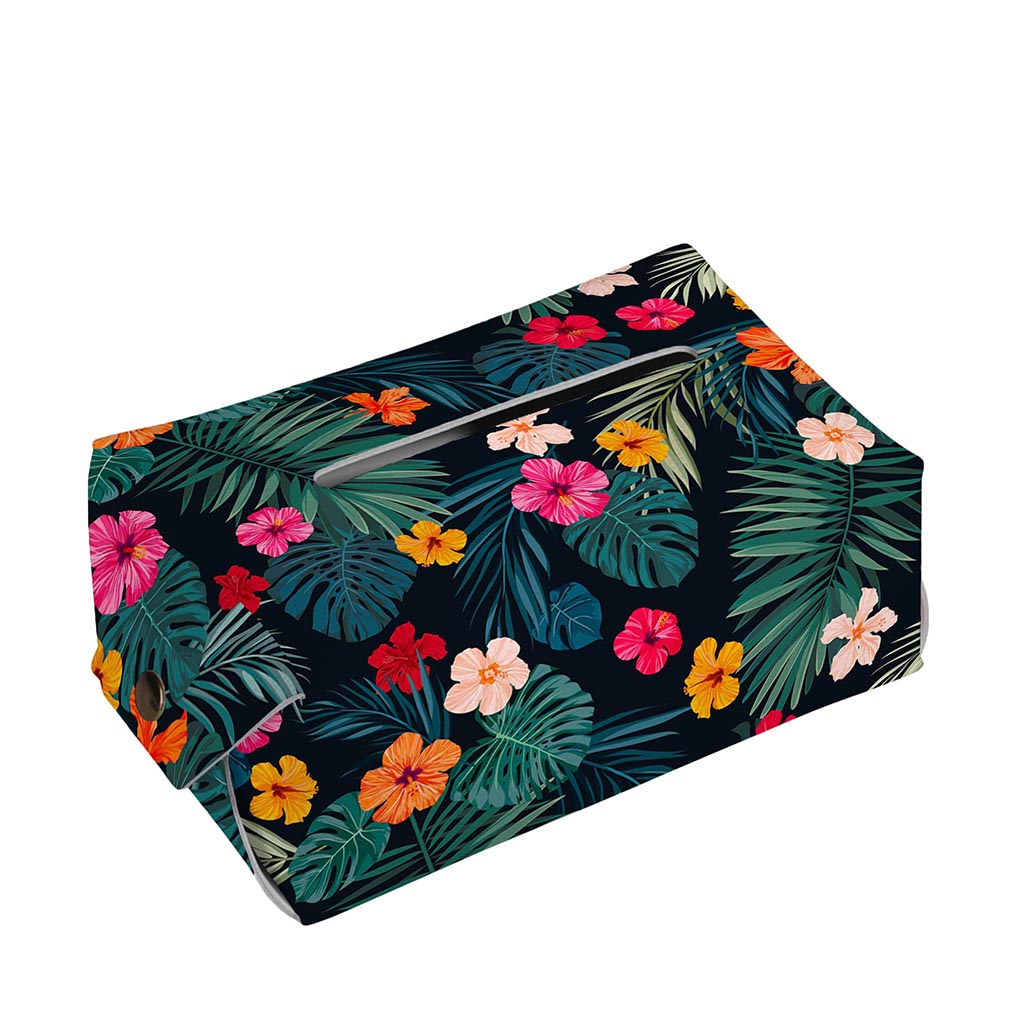 Tropical Flowers Hawaii Pattern Print Rectangle Tissue Box Cover