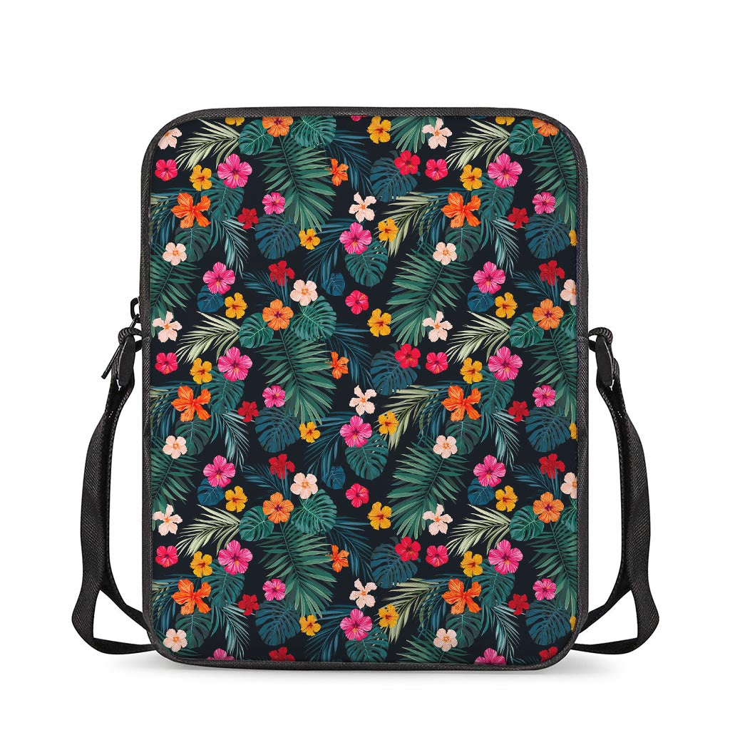 Tropical Flowers Hawaii Pattern Print Rectangular Crossbody Bag