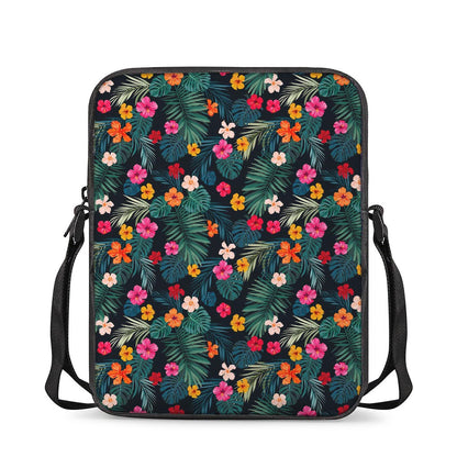 Tropical Flowers Hawaii Pattern Print Rectangular Crossbody Bag