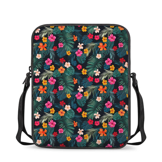 Tropical Flowers Hawaii Pattern Print Rectangular Crossbody Bag