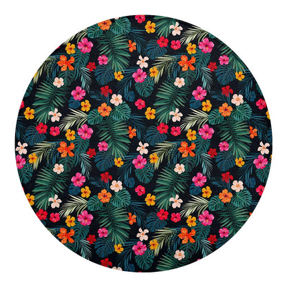Tropical Flowers Hawaii Pattern Print Round Blanket