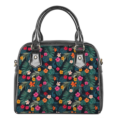 Tropical Flowers Hawaii Pattern Print Shoulder Handbag