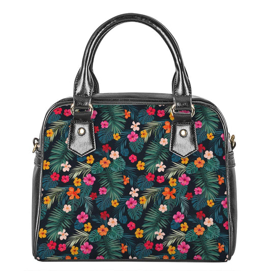 Tropical Flowers Hawaii Pattern Print Shoulder Handbag