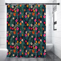 Tropical Flowers Hawaii Pattern Print Shower Curtain