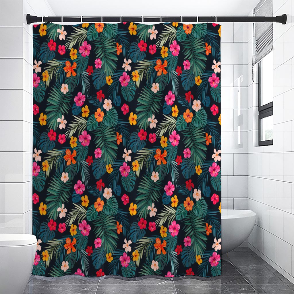 Tropical Flowers Hawaii Pattern Print Shower Curtain