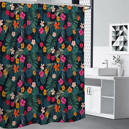 Tropical Flowers Hawaii Pattern Print Shower Curtain